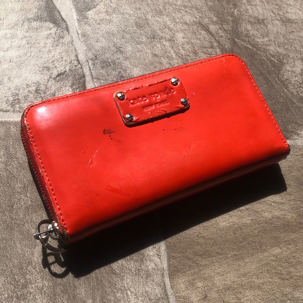 Kate Spade Wallet Red Used Designer Accessory Nice